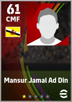 Mansur Jamal Ad Din eFootball 2026 player card — 61 OVR CMF