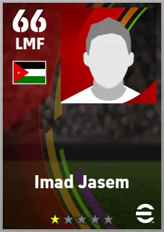 Imad Jasem eFootball 2026 player card — 66 OVR LMF