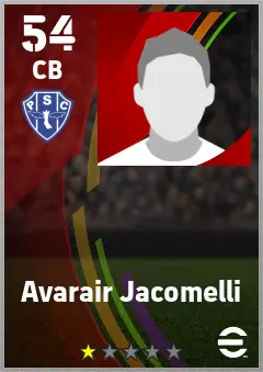 Avarair Jacomelli eFootball 2026 player card — 54 OVR CB
