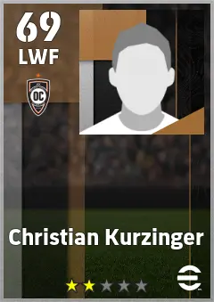 Christian Kurzinger eFootball 2026 player card — 69 OVR LWF