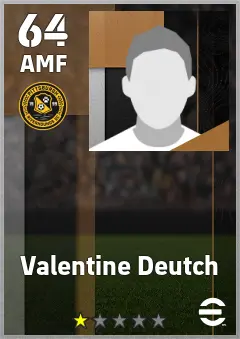 Valentine Deutch eFootball 2026 player card — 64 OVR AMF