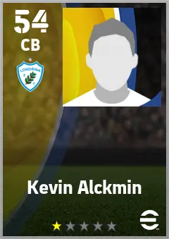 Kevin Alckmin eFootball 2026 player card — 54 OVR CB