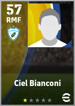 Ciel Bianconi eFootball 2026 player card — 57 OVR RMF