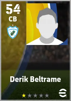 Derik Beltrame eFootball 2026 player card — 54 OVR CB