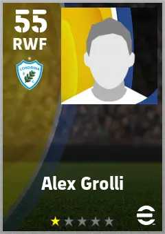 Alex Grolli eFootball 2026 player card — 55 OVR RWF