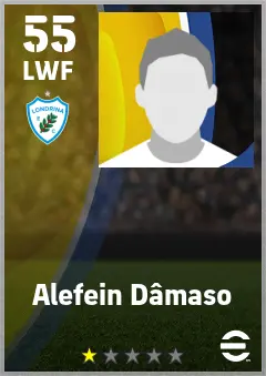 Alefein Damaso eFootball 2026 player card — 55 OVR LWF