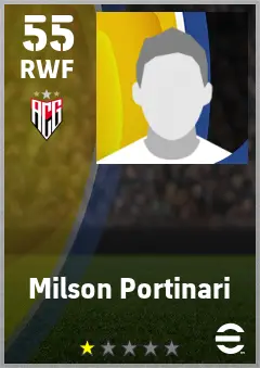 Milson Portinari eFootball 2026 player card — 55 OVR RWF