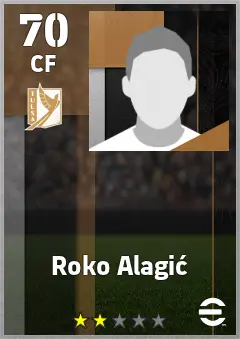 Roko Alagic eFootball 2026 player card — 70 OVR CF