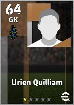 Urien Quilliam eFootball 2026 player card — 64 OVR GK
