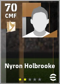 Nyron Holbrooke eFootball 2026 player card — 70 OVR CMF
