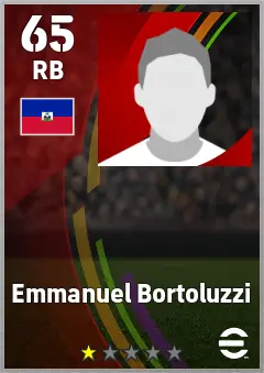 Emmanuel Bortoluzzi eFootball 2026 player card — 65 OVR RB