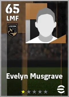 Evelyn Musgrave eFootball 2026 player card — 65 OVR LMF