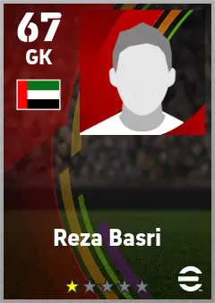 Reza Basri eFootball 2026 player card — 67 OVR GK