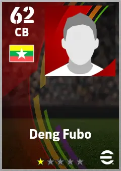 Deng Fubo eFootball 2026 player card — 62 OVR CB