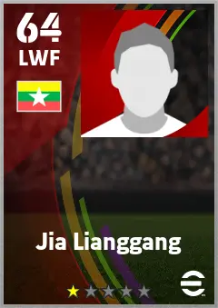 Jia Lianggang eFootball 2026 player card — 64 OVR LWF