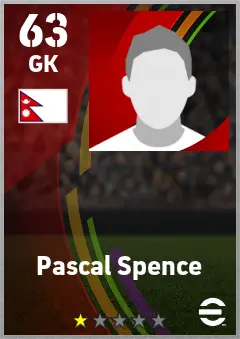 Pascal Spence eFootball 2026 player card — 63 OVR GK