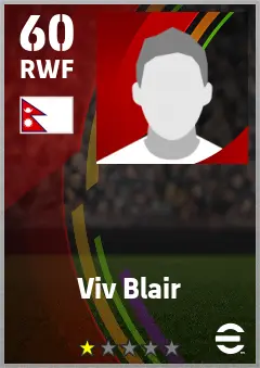 Viv Blair eFootball 2026 player card — 60 OVR RWF