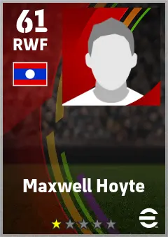 Maxwell Hoyte eFootball 2026 player card — 61 OVR RWF