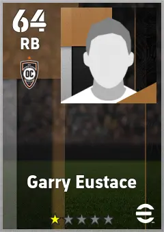 Garry Eustace eFootball 2026 player card — 64 OVR RB