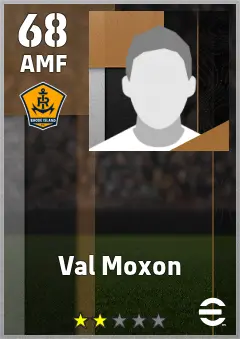 Val Moxon eFootball 2026 player card — 68 OVR AMF
