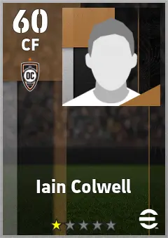 Iain Colwell eFootball 2026 player card — 60 OVR CF