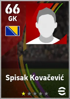 Spisak Kovacevic eFootball 2026 player card — 66 OVR GK