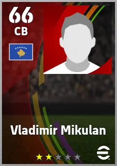 Vladimir Mikulan eFootball 2026 player card — 66 OVR CB