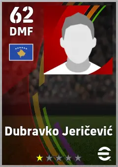 Dubravko Jericevic eFootball 2026 player card — 62 OVR DMF