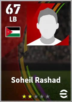 Soheil Rashad eFootball 2026 player card — 67 OVR LB