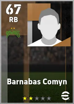 Barnabas Comyn eFootball 2026 player card — 67 OVR RB