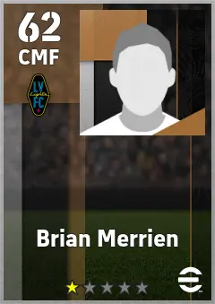 Brian Merrien eFootball 2026 player card — 62 OVR CMF