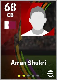 Aman Shukri eFootball 2026 player card — 68 OVR CB
