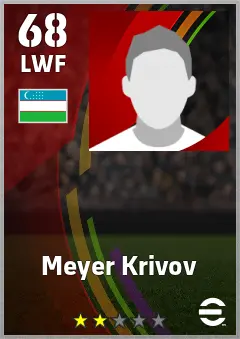 Meyer Krivov eFootball 2026 player card — 68 OVR LWF