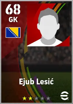 Ejub Lesic eFootball 2026 player card — 68 OVR GK