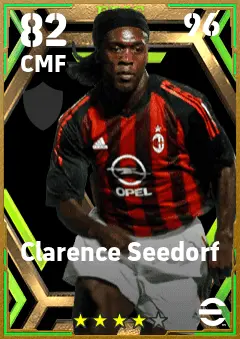 Clarence Seedorf eFootball 2026 player card — 82 OVR CMF