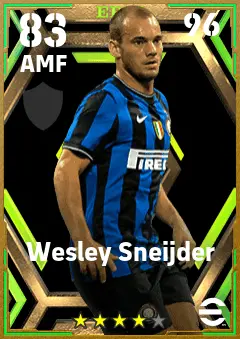 Wesley Sneijder eFootball 2026 player card — 83 OVR AMF