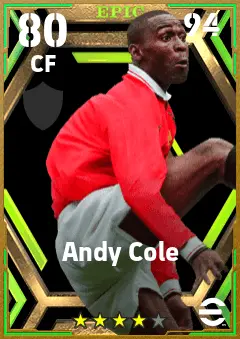 Andy Cole eFootball 2026 player card — 80 OVR CF