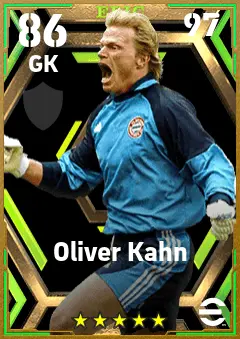 Oliver Kahn eFootball 2026 player card — 86 OVR GK