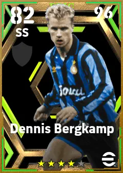 Dennis Bergkamp eFootball 2026 player card — 82 OVR SS