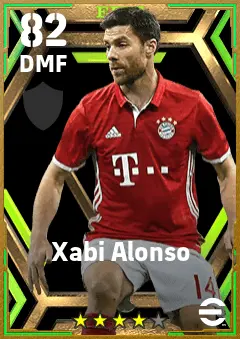 Xabi Alonso eFootball 2026 player card — 82 OVR DMF