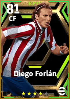 Diego Forlan eFootball 2026 player card — 81 OVR CF