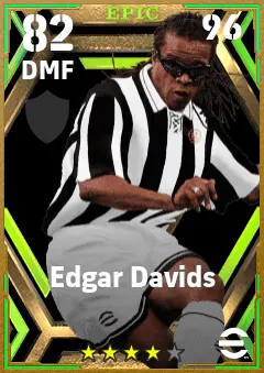 Edgar Davids eFootball 2026 player card — 82 OVR DMF