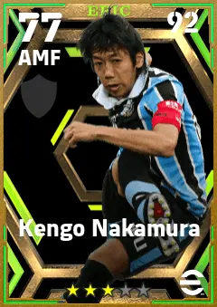 Kengo Nakamura eFootball 2026 player card — 77 OVR AMF
