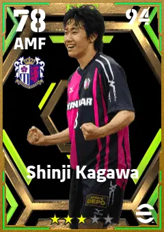 Shinji Kagawa eFootball 2026 player card — 78 OVR AMF