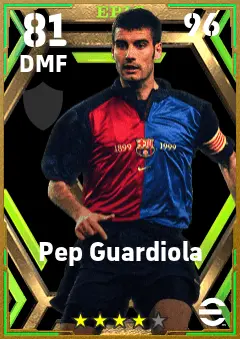 Pep Guardiola eFootball 2026 player card — 81 OVR DMF