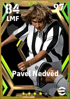 Pavel Nedved eFootball 2026 player card — 84 OVR LMF