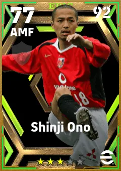 Shinji Ono eFootball 2026 player card — 77 OVR AMF