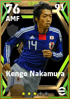 Kengo Nakamura eFootball 2026 player card — 76 OVR AMF