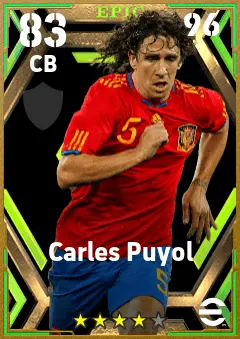 Carles Puyol eFootball 2026 player card — 83 OVR CB