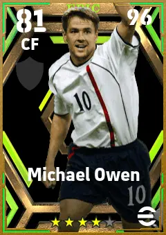 Michael Owen eFootball 2026 player card — 81 OVR CF